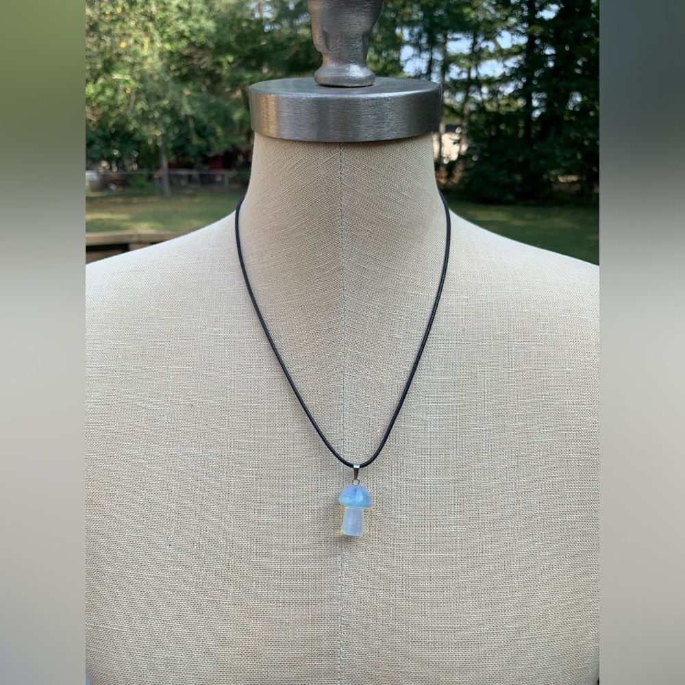 Handmade Genuine Stone Mushroom Amulet Necklace - Picture 8 of 12